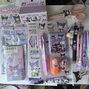 Kuromi Stationery Set with Scissors and Pens